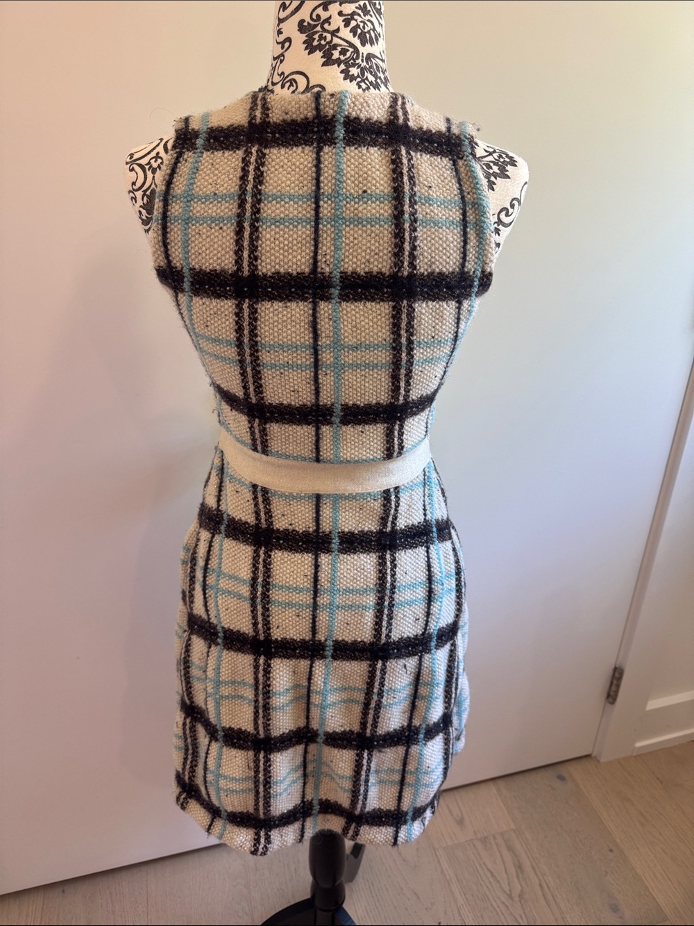 Thom Browne Plaid Sleeveless Knit Fit-and-Flare Dress - Picture 3 of 11